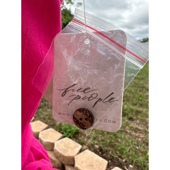 NWT Free People One Shoulder Button Up Mini Dress - Size Large - 100% Cotton** - Picture 5 of 13